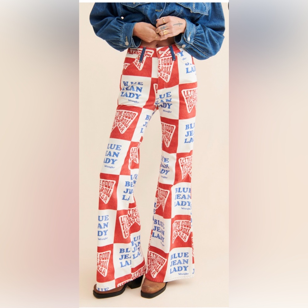 Wrangler Wanderer Printed High-Rise Flare Jeans